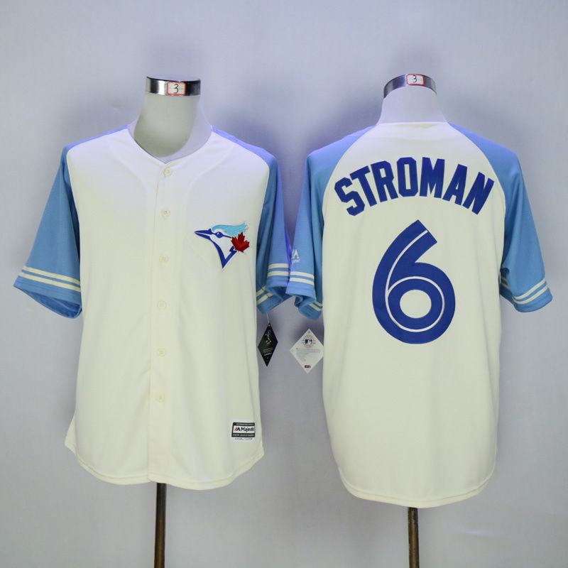 Men Toronto Blue Jays #6 Stroman Cream MLB Jerseys->toronto blue jays->MLB Jersey